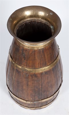 Lot 317 - Brass-Bound Wood Umbrella Stand Height 22 1/2...