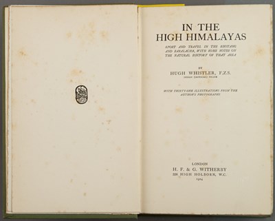 Lot 258 - WHISTLER, HUGH In The High Himalayas... London:...