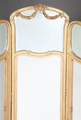 Lot 501 - Art Nouveau Style Giltwood Three-Panel...