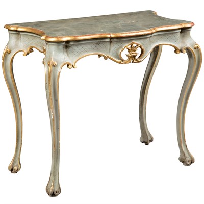 Lot 444 - Italian Rococo Style Painted and Parcel-Gilt...