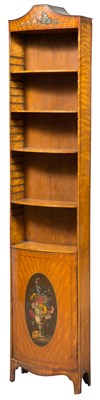 Lot 446 - Edwardian Style Painted Satinwood Bookcase...
