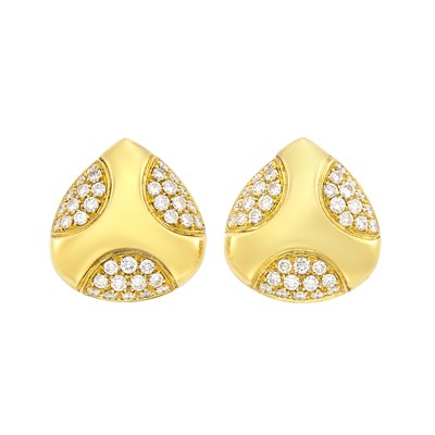 Lot 125 - Pair of Gold and Diamond Earrings