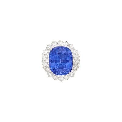 Lot 533 - Platinum, Sapphire and Diamond Ring, France