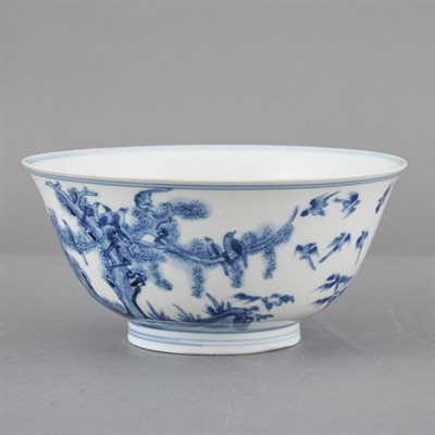 Lot 184 - Chinese Blue and White Glazed Porcelain Bowl...
