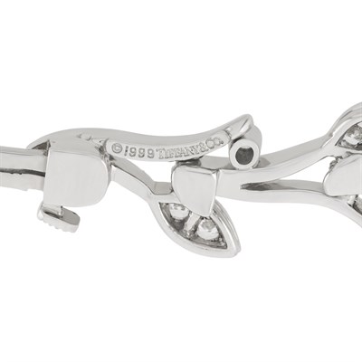 Lot 434 - Platinum and Diamond Garland Bracelet, Tiffany & Co.