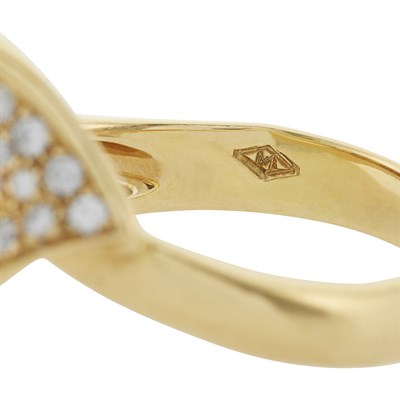 Lot 138 - Gold, Cultured Pearl and Diamond Ring, Mikimoto