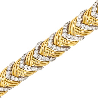 Lot 408 - Gold, Platinum and Diamond Bracelet, Oscar Heyman Brothers