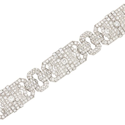 Lot 242 - Platinum and Diamond Bracelet