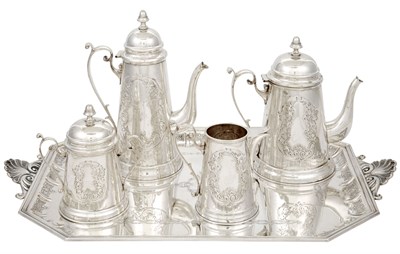 Lot 381 - Continental 800 Silver Four-Piece Coffee and...