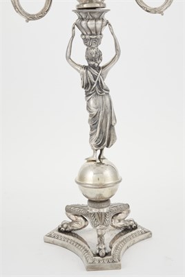 Lot 334 - Italian Silver Figural Four-Light Candelabrum...