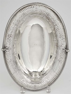 Lot 368 - English Sterling Silver Oval Cake Basket With...