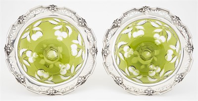 Lot 388 - Pair of Gorham Sterling Silver Mounted Green...