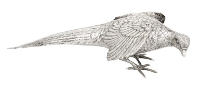 Lot 380 - Continental Silver Figure of a Pheasant Height...