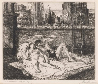 Lot 221 - John Sloan SUNBATHERS ON THE ROOF (M. 307)...