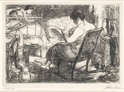 Lot 218 - John Sloan (1871-1951) THE WOMAN'S PAGE (MORSE...