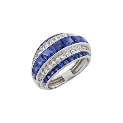 Lot 264 - Platinum, Sapphire and Diamond Ring