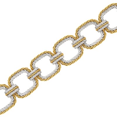 Lot 363 - Two-Color Gold Link Bracelet, Buccellati
