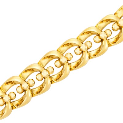 Lot 185 - Retro Two-Color Gold Bracelet, Bulgari
