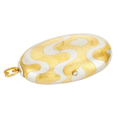 Lot 299 - Two-Color Gold and Diamond Evening Clutch, Bulgari