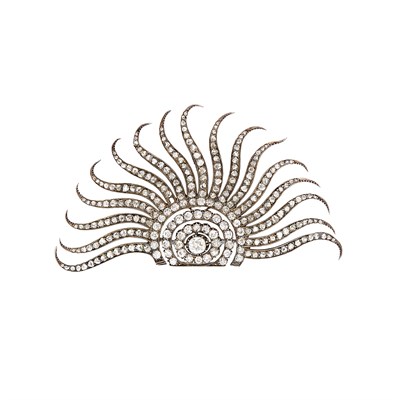 Lot 269 - Antique Silver, Gold and Diamond Sunburst Brooch