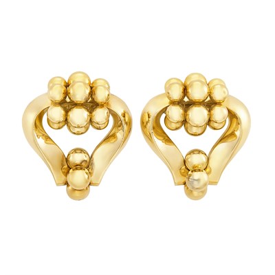 Lot 184 - Pair of Retro Gold Clips, Bulgari