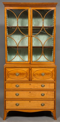Lot 250 - George III Inlaid Satinwood Secretaire...