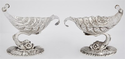 Lot 192 - Pair of Sterling Silver Shell-Form Compotes...