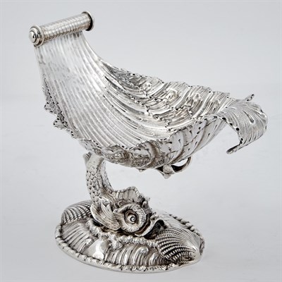 Lot 192 - Pair of Sterling Silver Shell-Form Compotes...