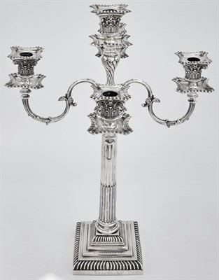 Lot 200 - Pair of Victorian Sterling Silver Five-Light...