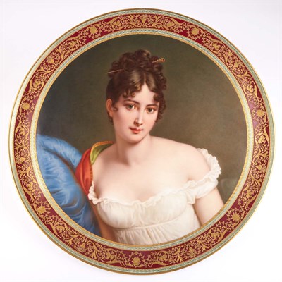 Lot 264 - Vienna Style Gilt and Hand-Painted Porcelain...