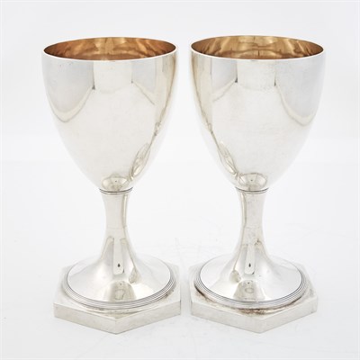 Lot 265 - Pair of George III Sterling Silver Goblets...