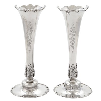Lot 342 - Pair of Gorham Sterling Silver Flower-Form...