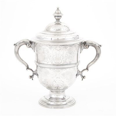 Lot 252 - George II Sterling Silver Covered Two Handle...