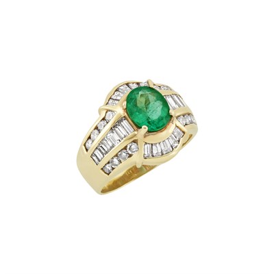 Lot 64 - Gold, Emerald and Diamond Ring