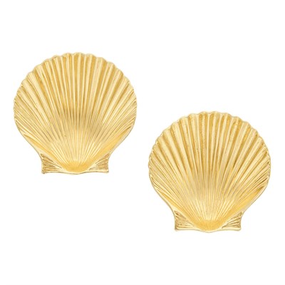 Lot 466 - Pair of Gold Shell Clip-Brooches, Tiffany & Co.