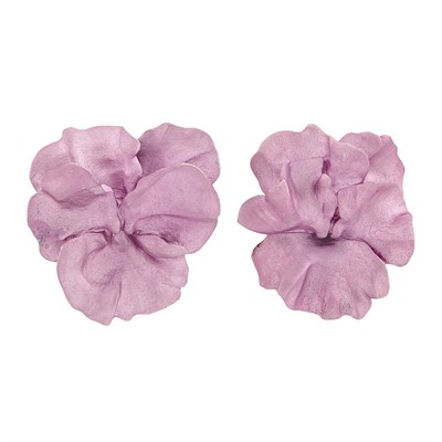 Lot 93 - Pair of Lavender Aluminum Flower Earclips, JAR