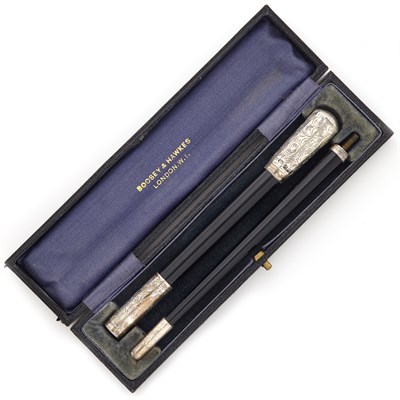 Lot 1671 - Conductor's Sterling Silver and Black Lacquered Wood Baton
