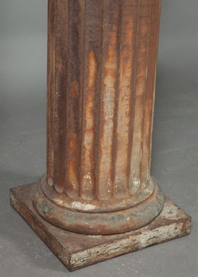 Lot 155 - Pair of Sheet Metal Fluted Columns with Doric...