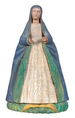 Lot 212 - Continental Carved and Painted Wood Figure of...