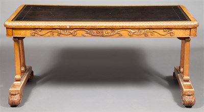 Lot 210 - William IV Maple and Parcel-Gilt Writing Table...
