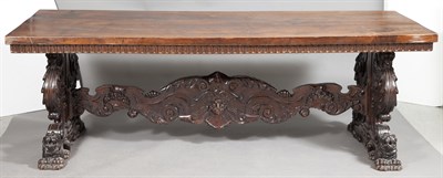 Lot 220 - Renaissance Style Walnut Center Table Height...
