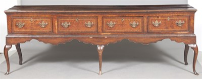 Lot 224 - George II Welsh Inlaid Oak and Yewwood Dresser...