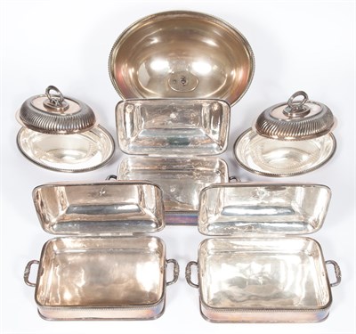Lot 180 - Three Silver-Plated Warming Dishes; Together...
