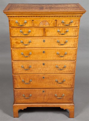 Lot 225 - Chippendale Maple High Chest of Drawers Rhode...