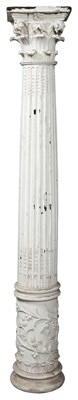 Lot 227 - Pair of White Painted Wood Columns with...