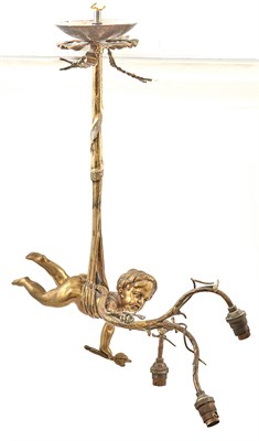 Lot 251 - French Gilt-Metal Putto-Form Three-Light...