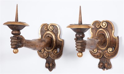 Lot 234 - Pair of Baroque Style Walnut and Parcel-Gilt...