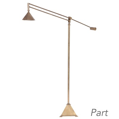 Lot 245 - Brass Articulated Floor Lamp; Together with a...