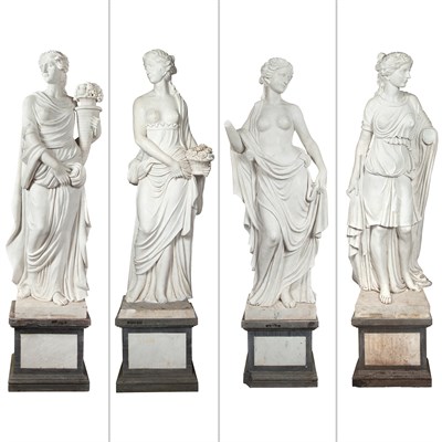 Lot 248 - Set of Four Allegorical Marble Figures...