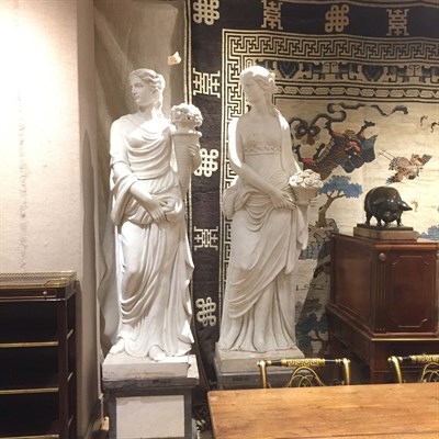 Lot 248 - Set of Four Allegorical Marble Figures...